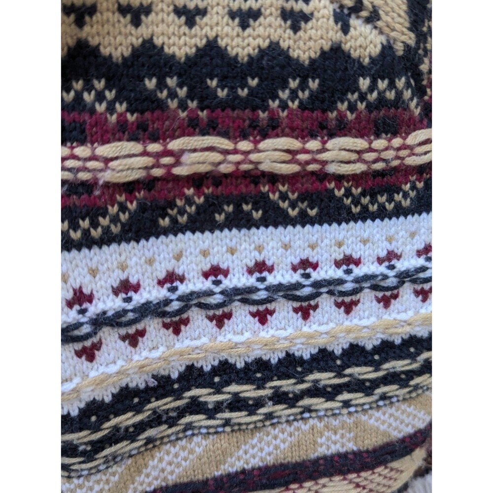 rag & bone Annalise Fair Isle Crewneck Sweater M Wool Cashmere Distressed Knit - Picture 9 of 11
